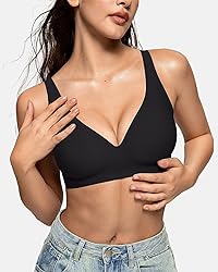 OEAK Womens Deep V Bras Wireless Comfortable Bra