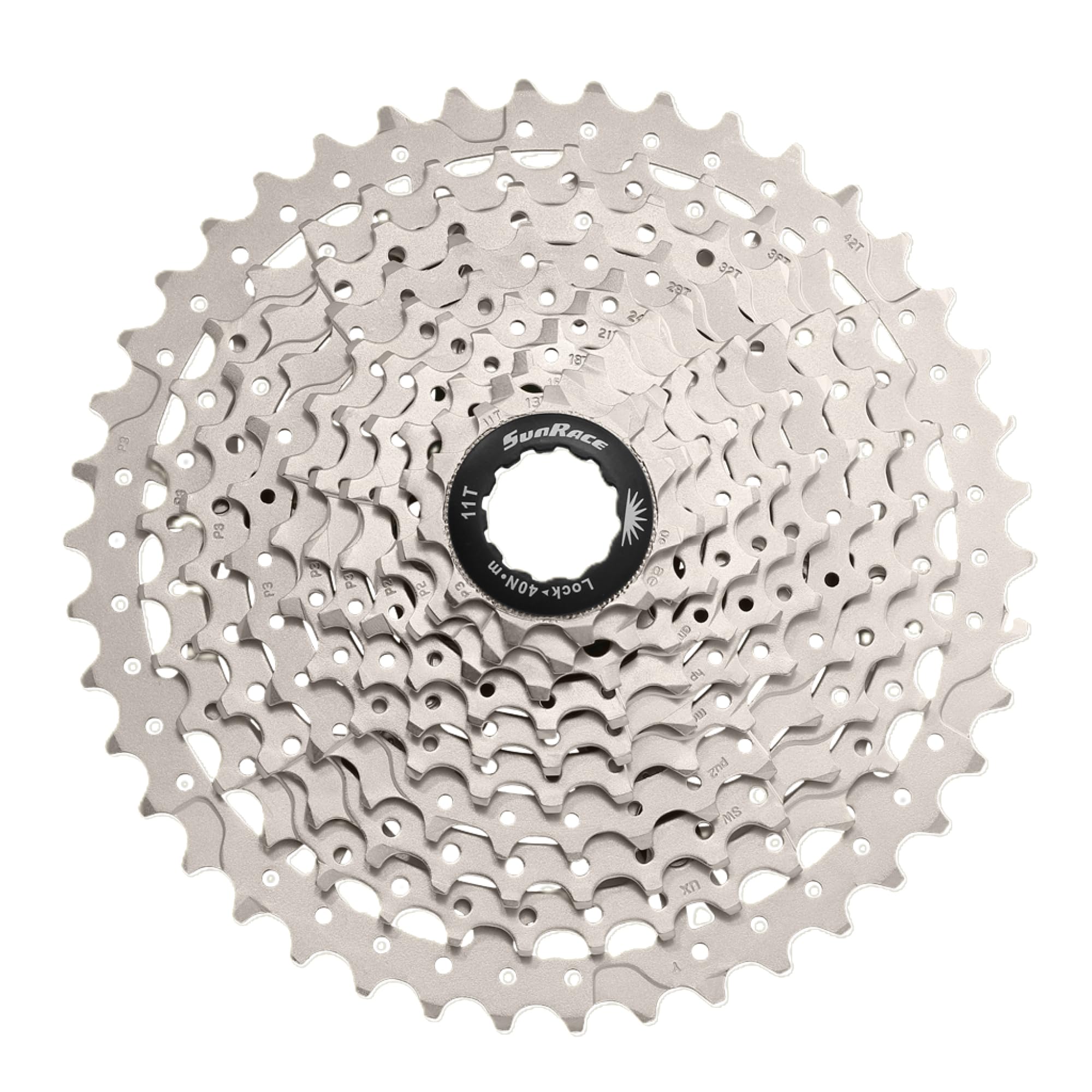 SUNRACE Mixte 305752005 Box 10v 11 40 Schwarz, Argenté., Taille unique EU