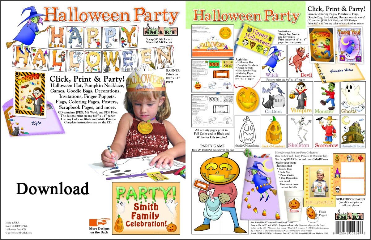 Amazon Com Scrapsmart Halloween Party Software Kit Jpeg Pdf
