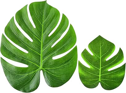 Blulu 12 Piezas Hojas de Palma de Imitación Hojas de Planta Tropical
