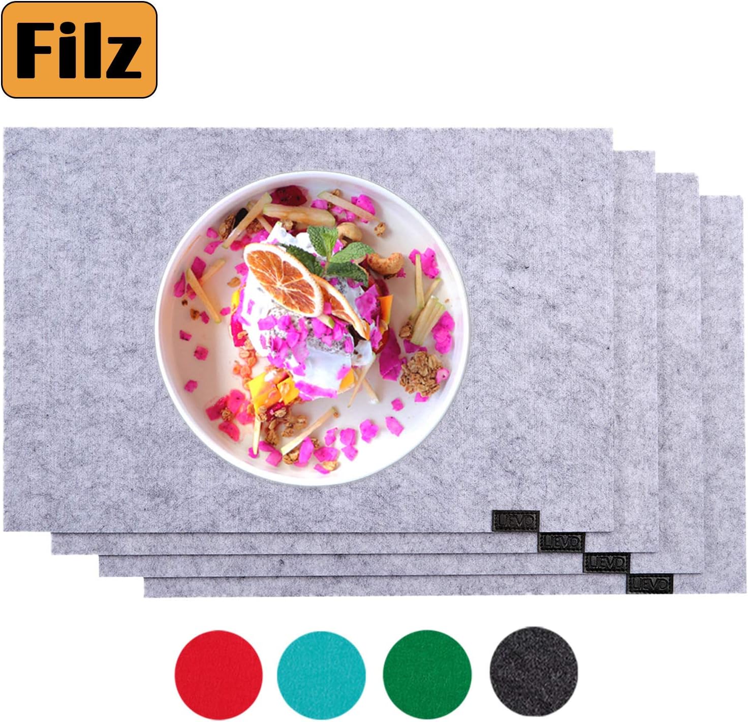 Siluk Filz-Tischuntersetzer Set, 12-teilig (6+6) – Bunte Platzdeckchen Für Tisch & Küche