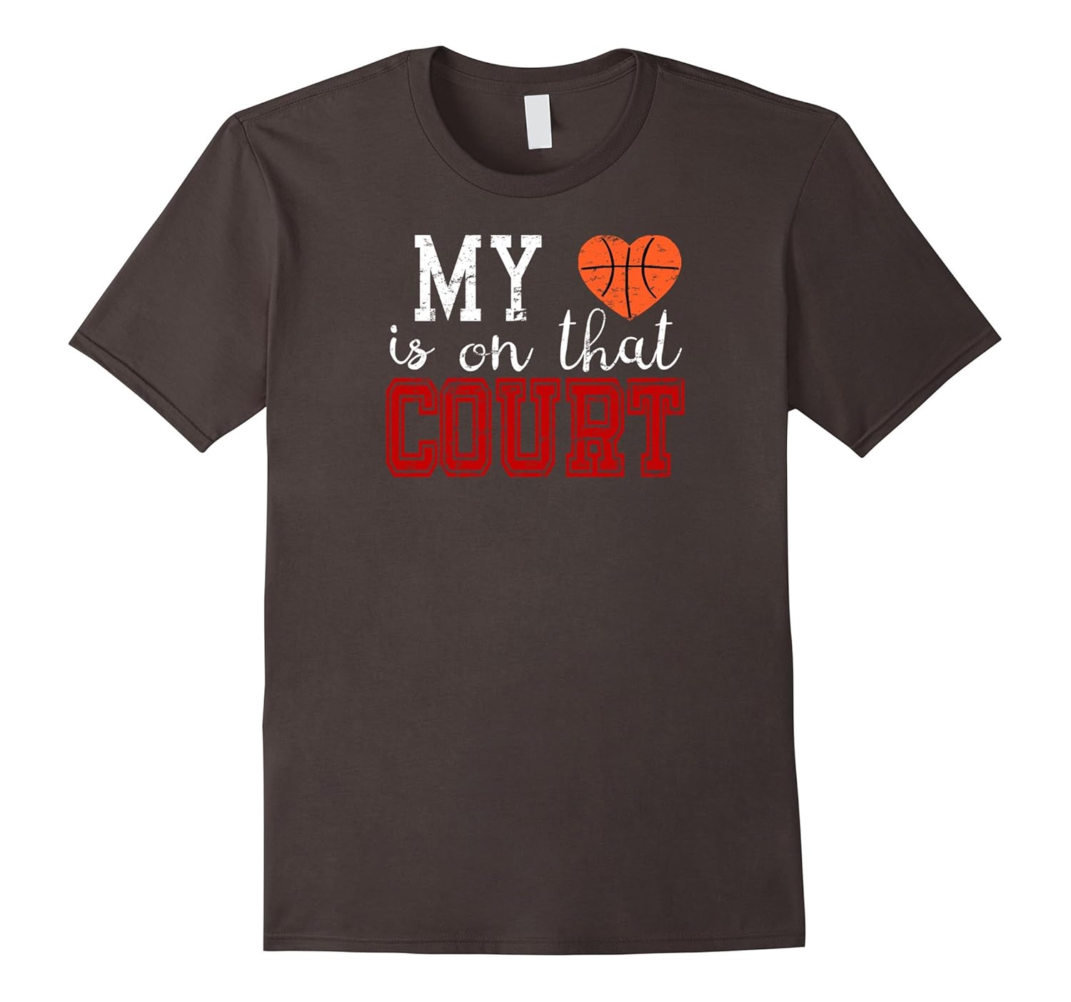 My Heart is on that Court Tshirt Basketball MOM DAD GRANDMA-anz