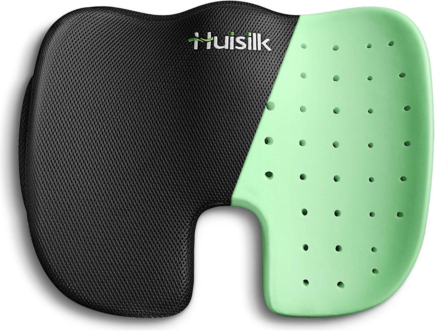HUISILK Seat Cushion for Office Chair - 100% Pure Memory Foam Car Seat Cushion - Tailbone Pain Relief Cushion - Coccyx Orthopedic Pad - Relieves Back, Hip, Tailbone, Sciatica Pain: Home & Kitchen