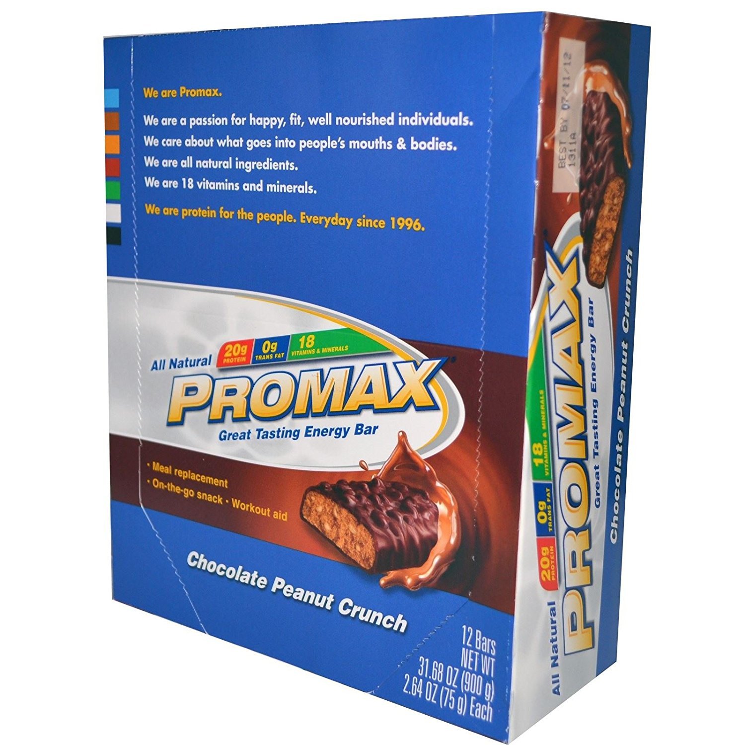 Promax Protein Bar Double Fudge Brownie 12 2.64 oz (75