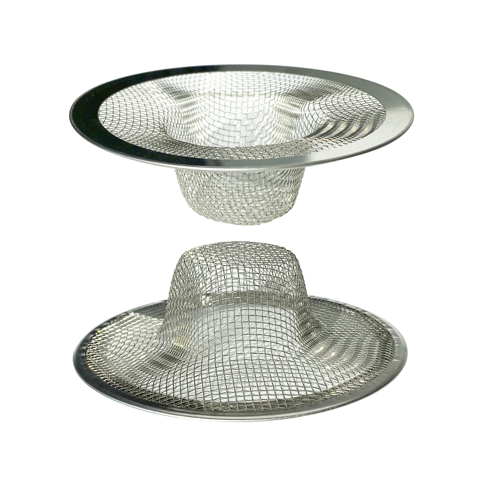 Photo 1 of Sink Strainer 2Pcs Stainless Steel Metal Mesh Sink Drain Strainer Large Wide Brim 3.5" Diameter for Most Kitchen Sink Bathroom Bathtub Shower Room Balcony Drains
