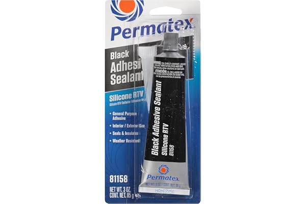 Permatex 81158 Black Silicone Adhesive Sealant, 3 oz. Tube, Pack of 1