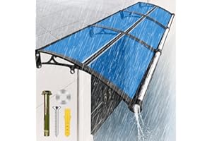 KIZYRQ Window Awning Door Canopy,Door Awning with Built-in Drainage System - Uv/Rain/Snow Resistant Design - Rugged Outdoor Awning for House Porches, Patios and Decks 60x100cm/24x40in