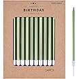 PHD CAKE Green Long Thin Metallic Birthday Candles, Cake Candles, Birthday Parties, Wedding Decorations, Party Candles