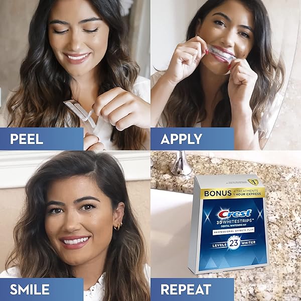 CREST 3D WHITESTRIPS PROFESSIONAL EFFECTS PLUS, 3D WHITE, TEETH WHITENING STRIP KIT, 48 STRIPS, CREST TEETH WHITENING STRIPS, TEETH WHITENING KIT