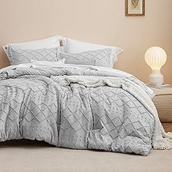 Bedsure California King Comforter Set - Light Grey