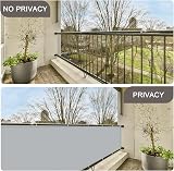 SUNNY GUARD Balcony Privacy Screen 90x600cm Grey UV Waterproof Windproof view 4