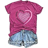 FCGHSII Breast Cancer Shirts for Women: Pink Ribbon Cancer T-Shirt Breast Cancer Awareness Inspirational Tee Tops