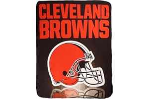 NORTHWEST ART MALL Northwest NFL Cleveland Browns Gridiron Fleece Throw Blanket, Team Colors, 50" x 60"