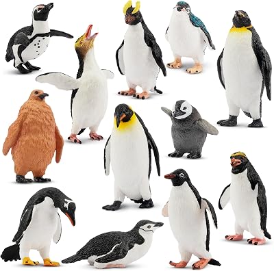 toymany 12Pcs Penguin Figurines Realistic PVC Party Set Christmas Gift