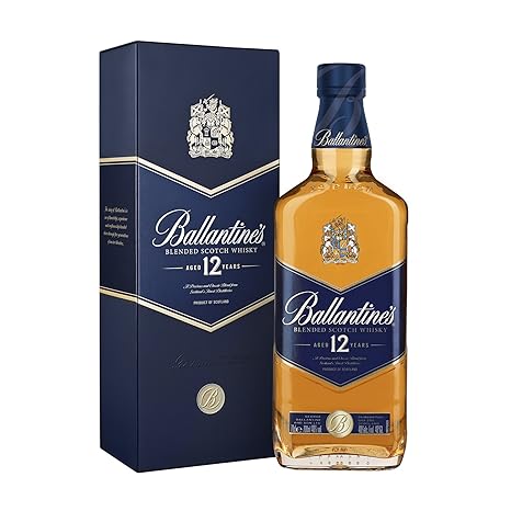 Ballantines 12 Blended Scotch Whisky – 12 Jahre alter milder Blend aus schottischen Malt & Grain Whiskys – Mit Honig-, Frucht