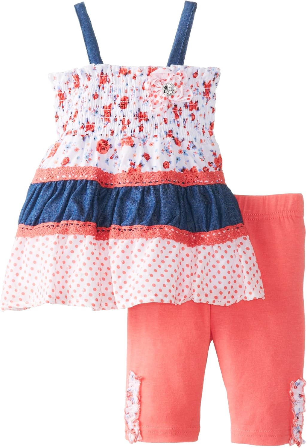 Little Lass Baby Girls' 2Pc Bike Short Set Puckered Dot