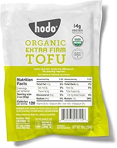 Hodo Extra Firm Organic Tofu | 47g Protein (93% Daily Value) per Pkg | Great in Air Fryer or Soup | Great for Mapo Tofu, Frie