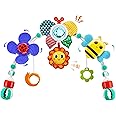 Lynncare Adjustable Arch Bassinet Toys for Infant & Toddlers, Stroller Arch, Baby Crib Toys with Fascinating Hanging for Stimulating Baby’s Senses and Developing Motor Skills