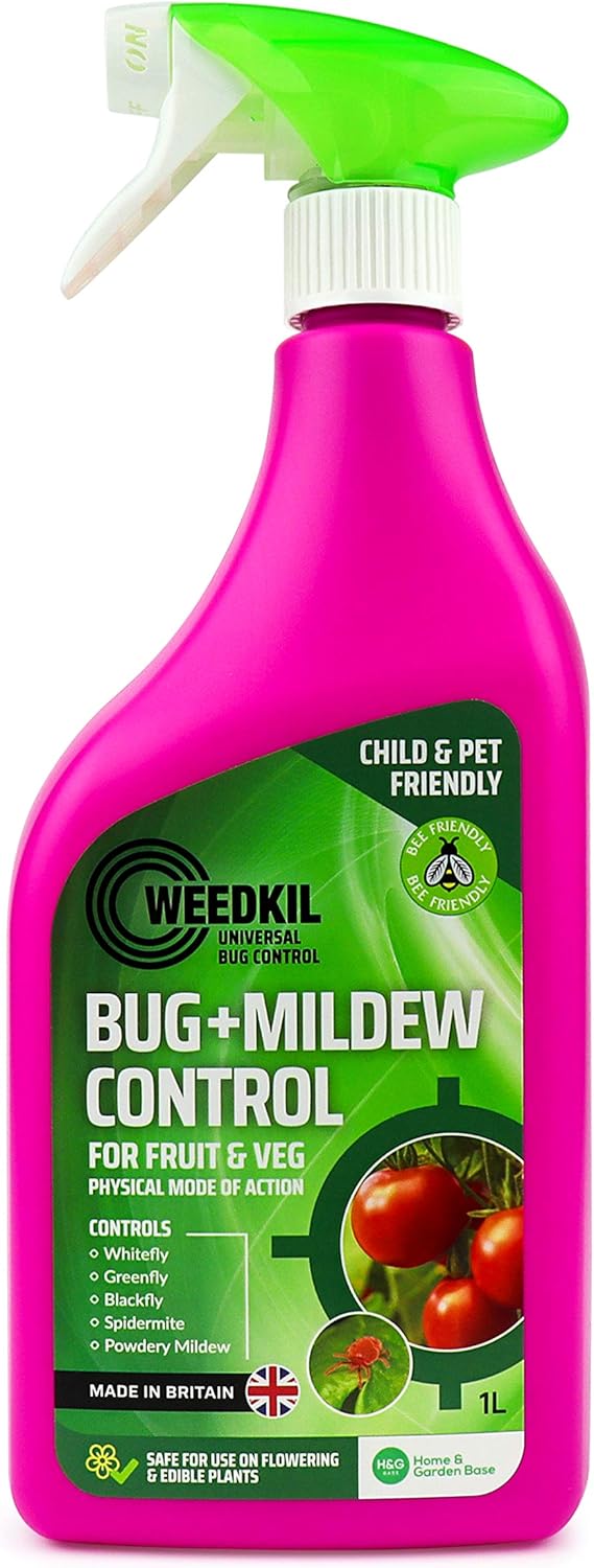 WeedKil Bug & Mildew Plant Control 1L - Bug & Fungus Spray For Plants, Flowers, Fruits & Veg - Child & Pet Friendly | Organic, Natural Ingredients - Ready To Use
