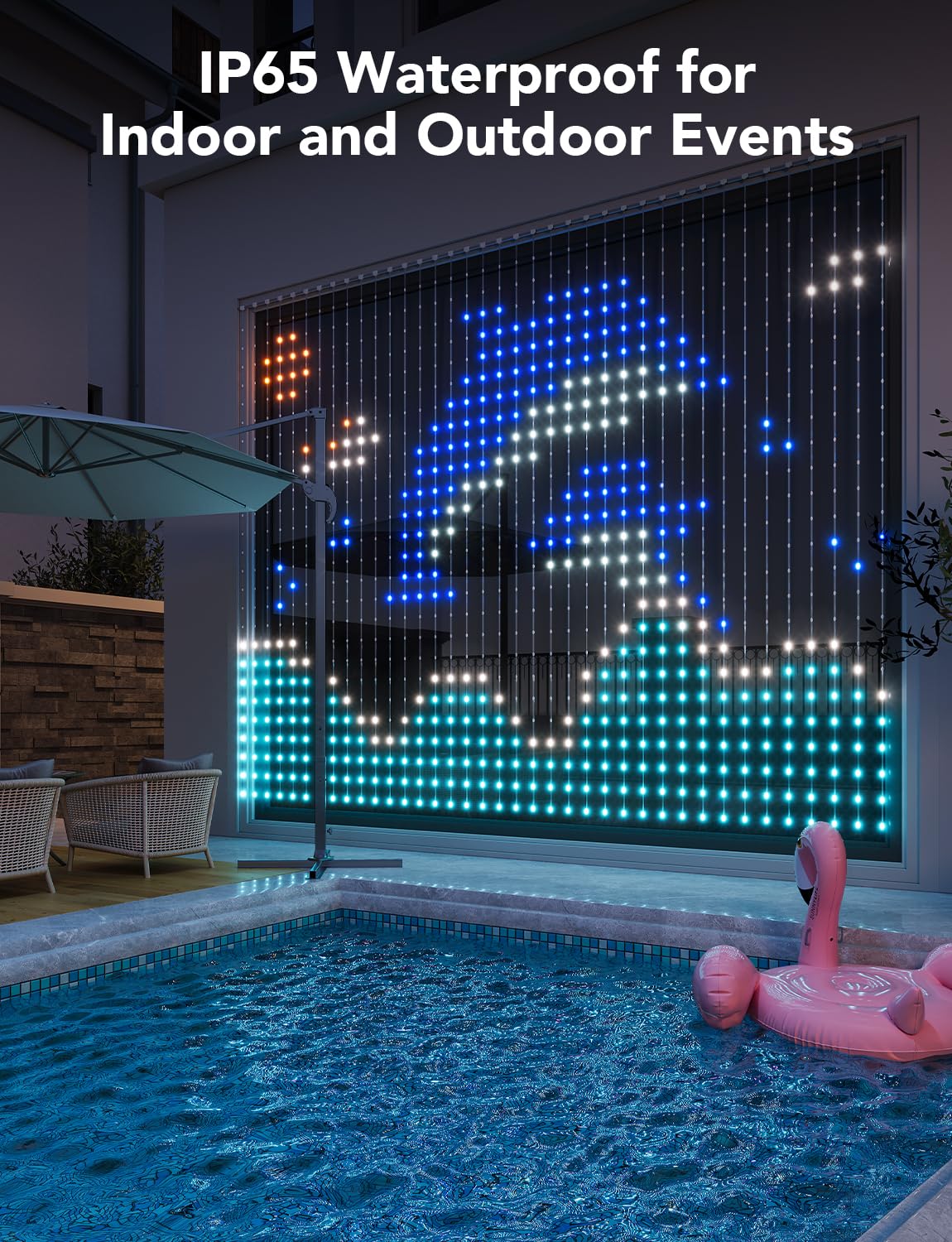 Govee Curtain Lights, 520 RGBIC LEDs Lichterkette, DIY Lichtmuster, Smart LED Vorhang 86+ Modi, Wasserfest, kompatibel mit Alexa für Weihnachten Christmas, Party Deko 2m x 1,5m (H x W) 7