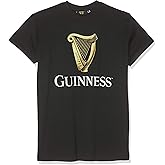 Guinness Black Guinness Classic T-Shirt with an Irish Gold Harp Design (S-XXXL)