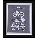 Amazon Brand – Rivet Black and White Vintage Bike Print in Black Frame Wall Art, 12" x 14"