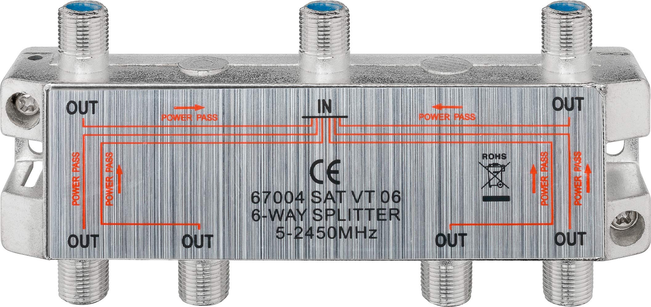 Goobay 67004 SAT-Splitter, 6-Way