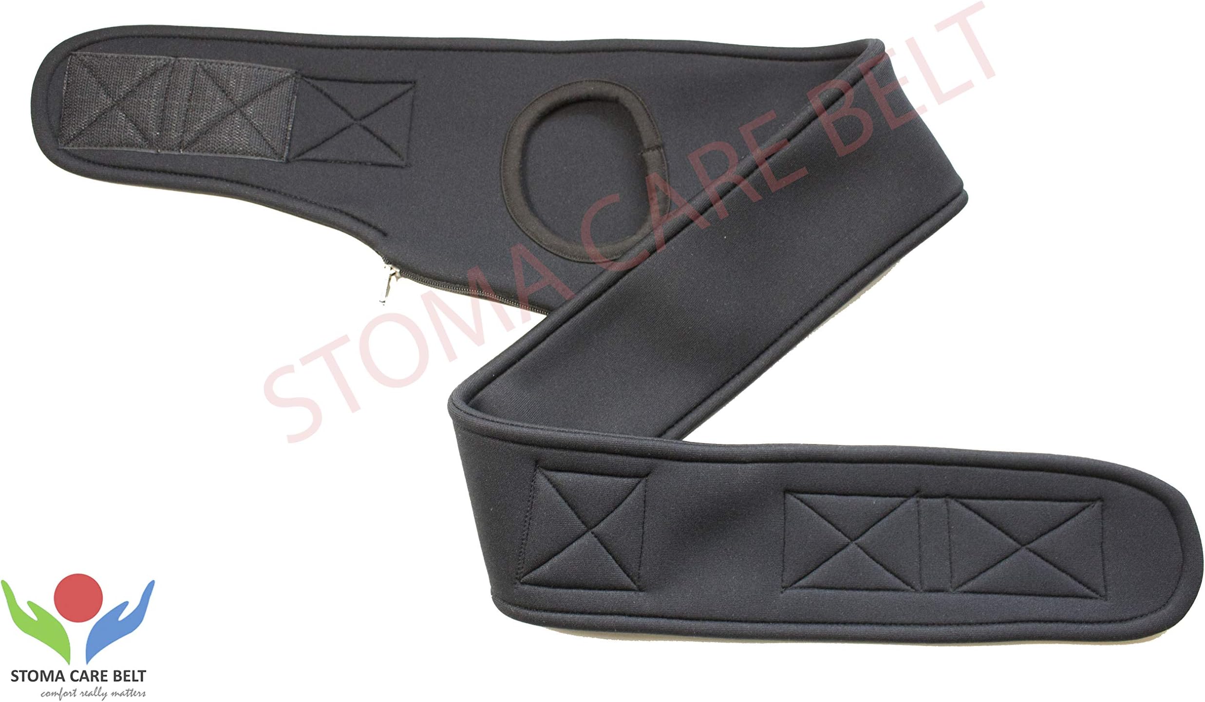 Neoprene Stoma Care Belt, Ostomy-Stoma Bag Belt-Stoma Belt-Ostomy Belt-Stoma Support (Left Side, Size 4 = 37" to 40")