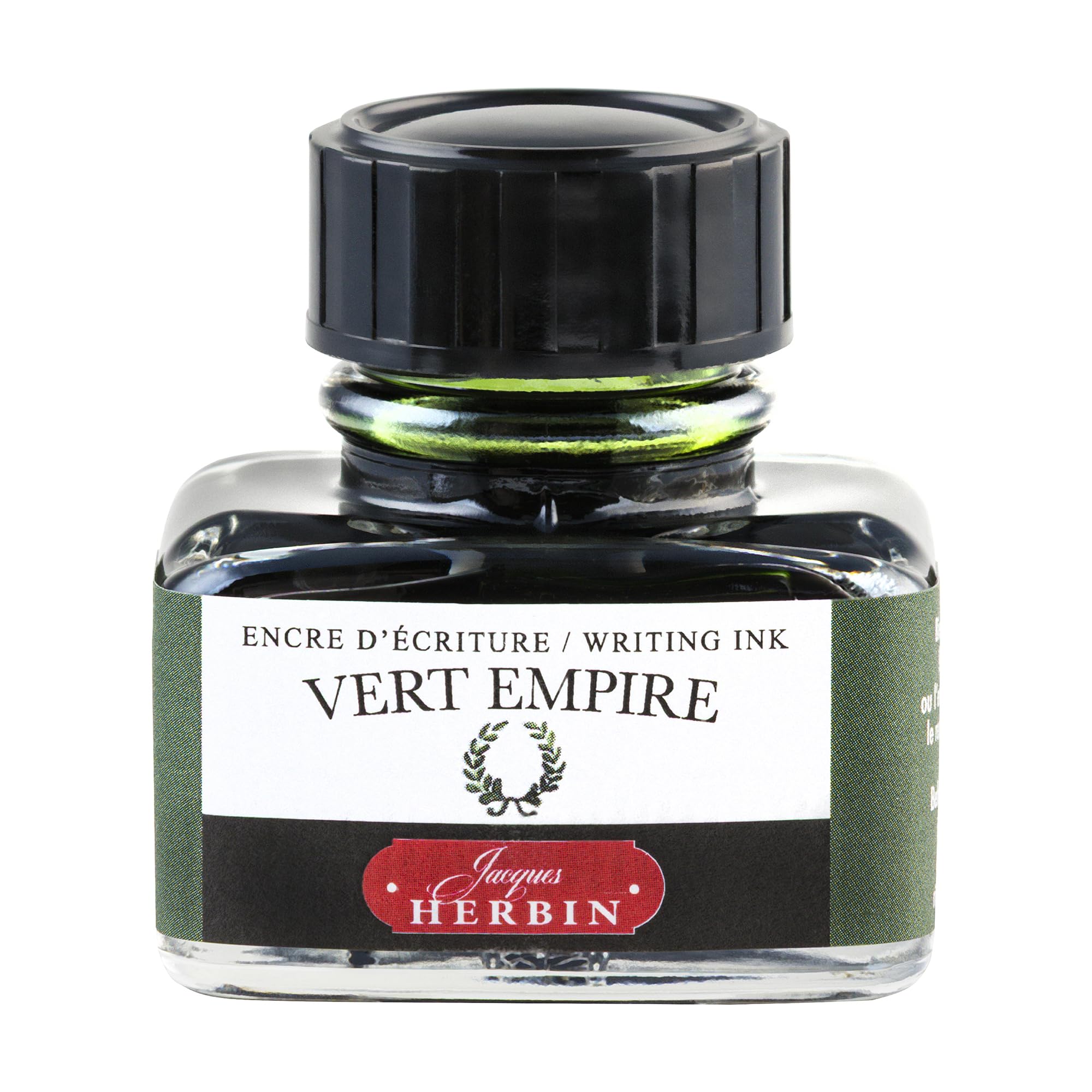 Jacques Herbin 13039T - One 30 ml Bottle of Ink for Fountain pens and rollerballs, vert Empire/Empire Green Colour - Made in France - Calligraphy Writing