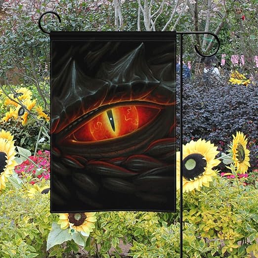 Amazon Com Black Dragon Blood Red Eyes Garden Flag Double Sided