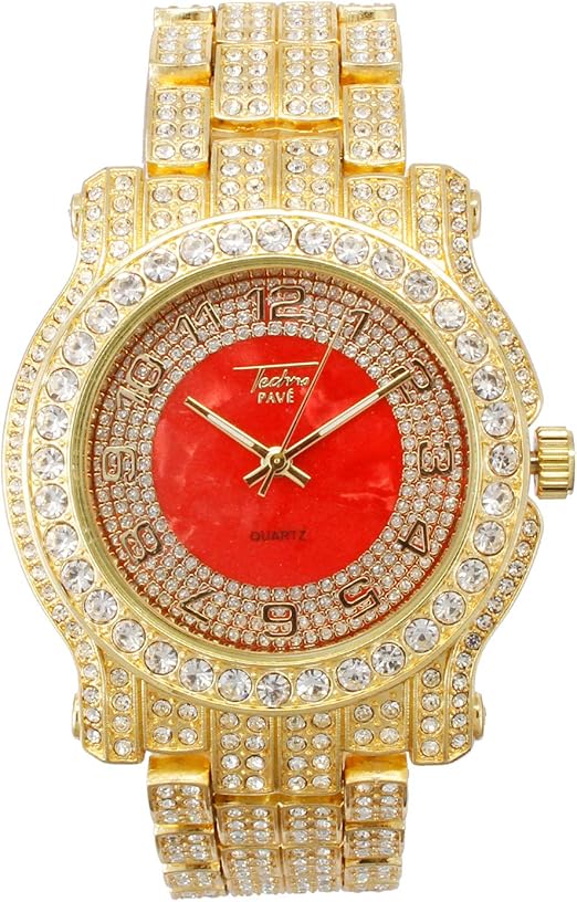 gold iced watch