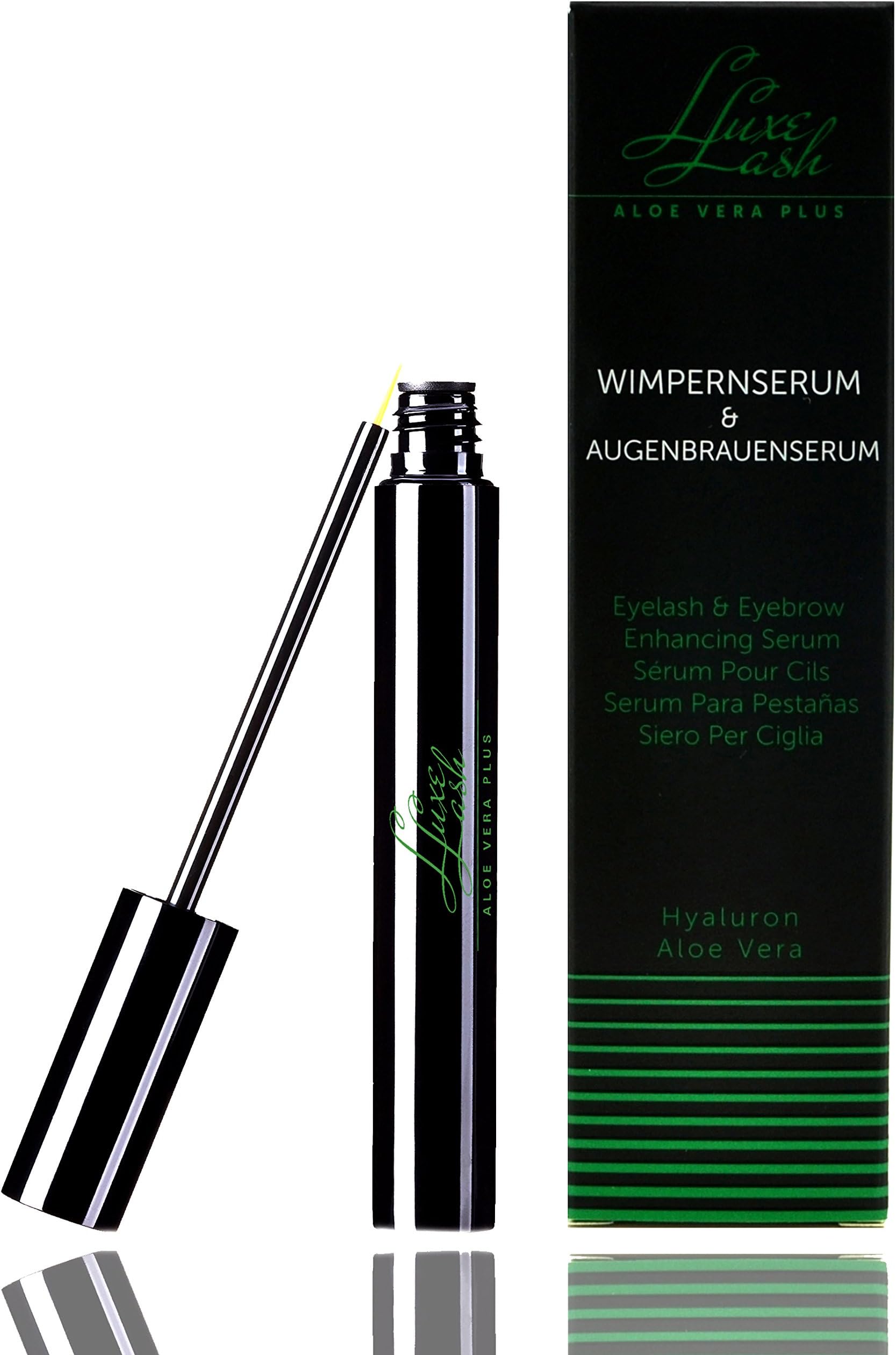 Eyelash Growth Serum Rapid Growth - Eyelash Enhancer and Booster for Longer Lashes and Brows with Aloe Vera I Made in Germany 4 ml Luxe Lash