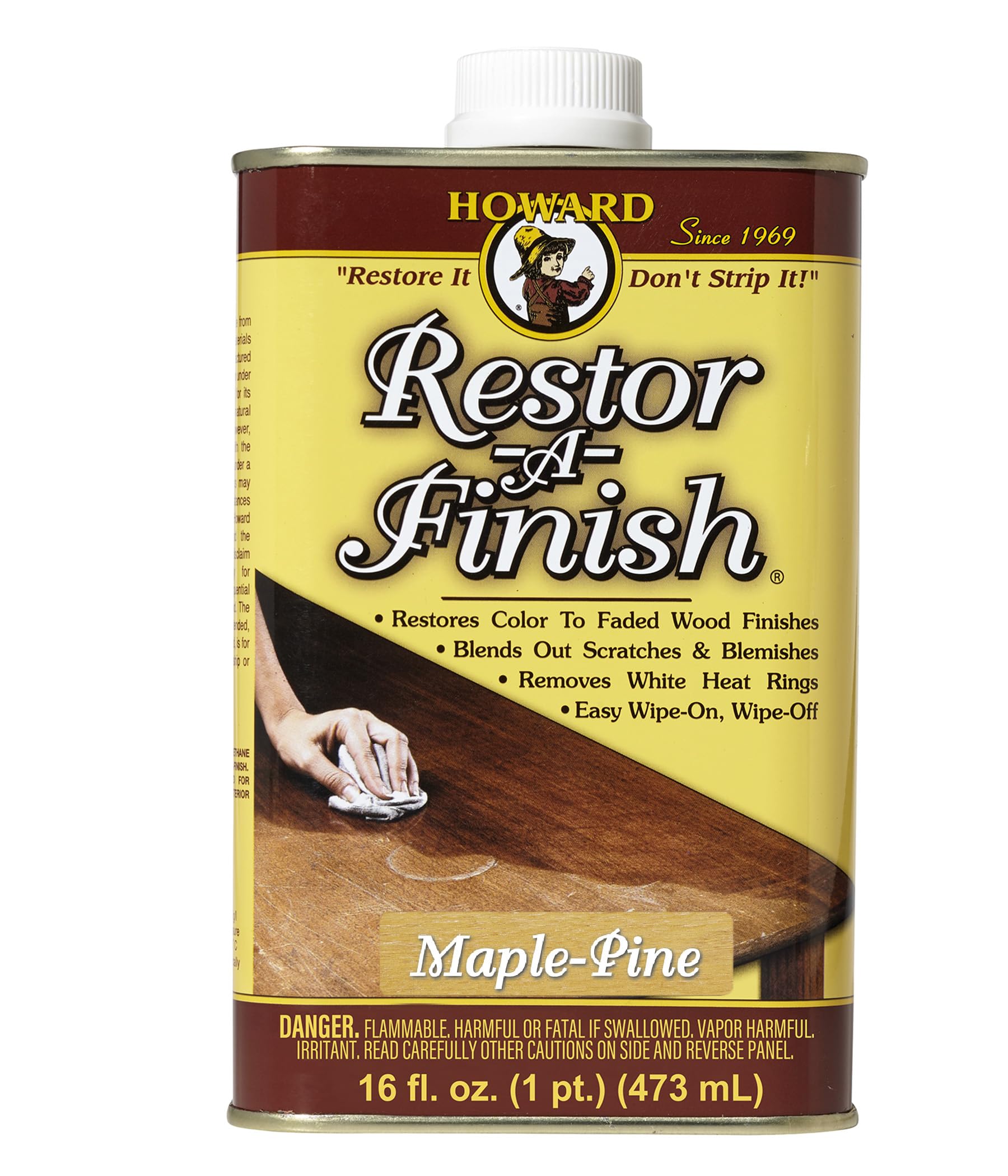 Howard Restor-A-Finish Maple Pine RF2016 Restore The Original Finish Remove Heat and Stain Marks on Wooden Furniture 473ml