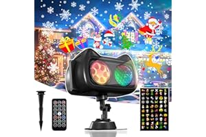 TOPRITT Halloween Christmas Projector Lights Outdoor Indoor, 2 in 1 HD Remote Control 60 Pattern Led Holiday Projector Light, IP44 Waterproof Decorations, Landscape Decor Outside for Xmas Yard Party