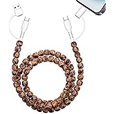 Aolcev 4 in 1 USB C Cable Multi Beaded for iPhone Charger Cord for iPhone 17 16 15 Pro Max 3.3FT Fast Charging Cable 66W USB A Type C iOS Cable for iPhone 14 13 Pro Max Galaxy S25 Wooden Brown