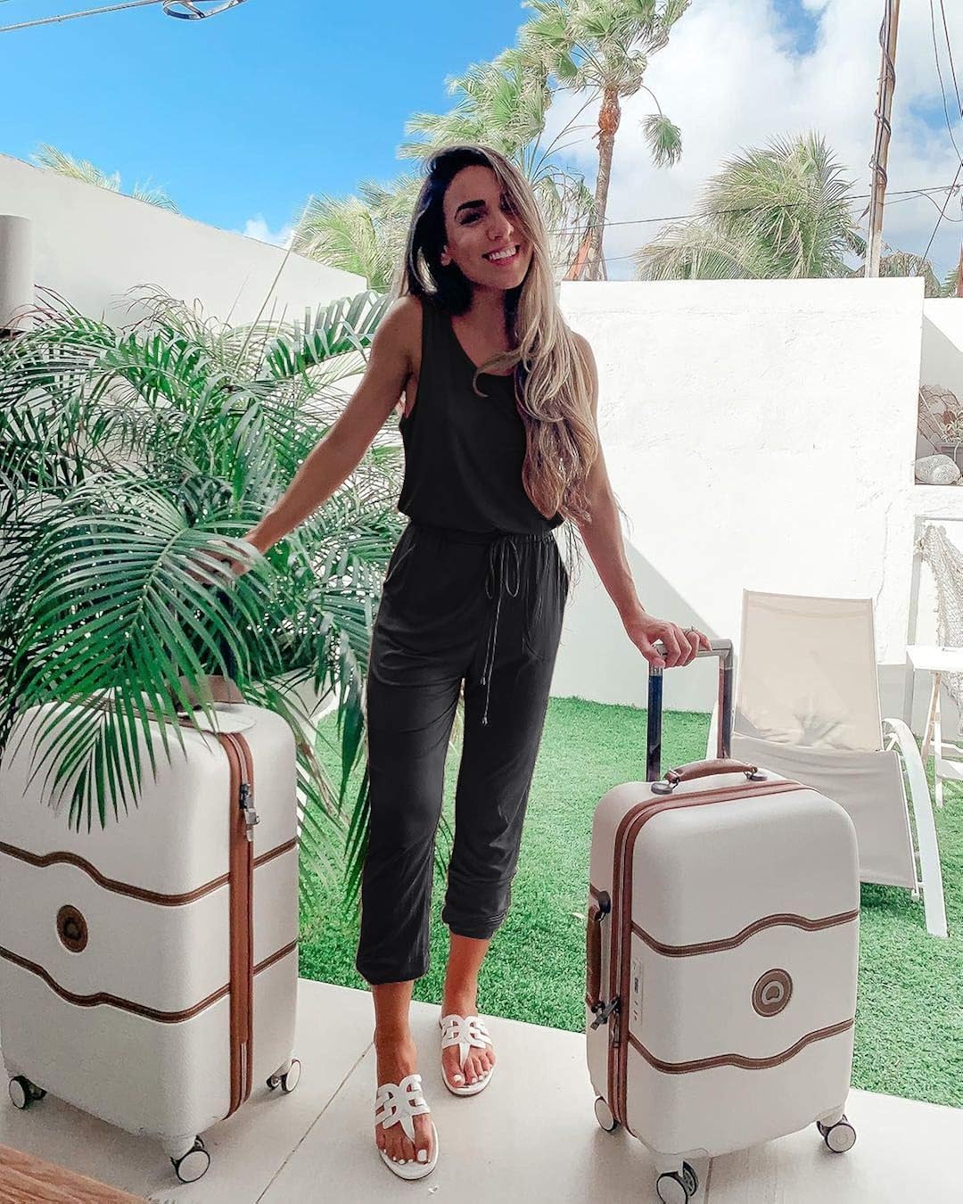 PRETTYGARDEN Women’s Two Piece Outfit Sleeveless Crewneck Tops With Sweatpants Active Tracksuit Lounge Wear With Pockets at  Women’s Clothing store