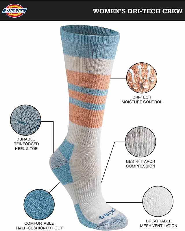 Mujer Dri-tech Moisture Control Crew Multipack de calcetines de avena, surtido (6 pares), 37-39 EU, Avena clasificada (6 pares)