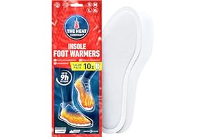 THE HEAT COMPANY Insole Foot Warmers - 5, 6, 10, 12 or 32 Pairs – S, M, L, XL – 9h of Warmth - Instant Heat - Air Activated Heated Insoles - Purely Natural - Toe Warmers, Feet Warmers for Men & Women