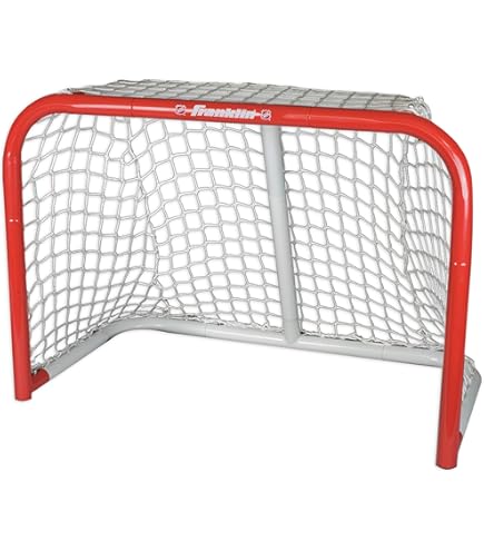 But De Hockey De Rue Taille Réglementaire, Avec Filet, Acier, Rouge/blanc, Haute Performance, Neuf