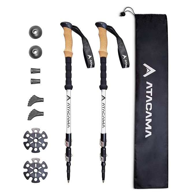 Atacama - Wanderstöcke Trekkingstöcke Nordic Walking Stöcke Teleskopwanderstöcke für Damen und Herren größenverstellbar Korkg