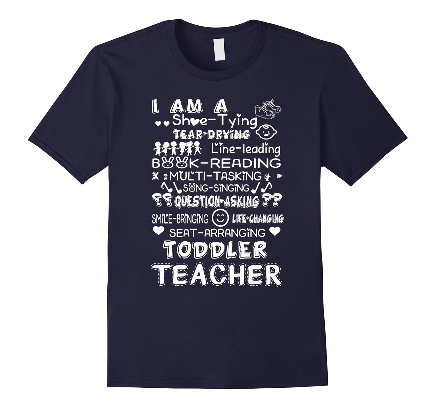 Toddler Teacher Multitasking Seat Arranging Funny T-shirts-ANZ