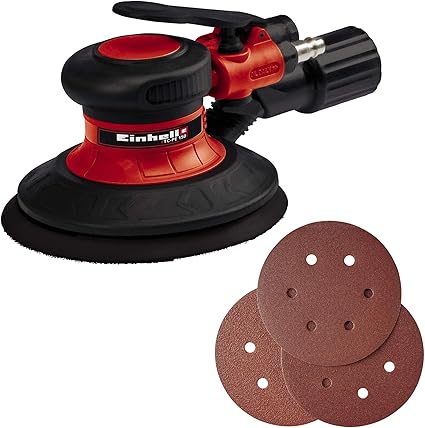 Einhell Ponceuse Excentrique Pneumatique Tc Pe 150 Plateau De 150 Mm De Diametre Levier De Reglage De Vitesse En Continu 6 Papiers Abrasifs Raccord Cle De Serrage Amazon Fr Bricolage