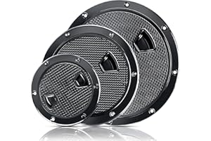 Smartmarine Marine Access Hatch Black Round Non Slip Boat Inspection Hatch 8 inch(4" 6" 8")