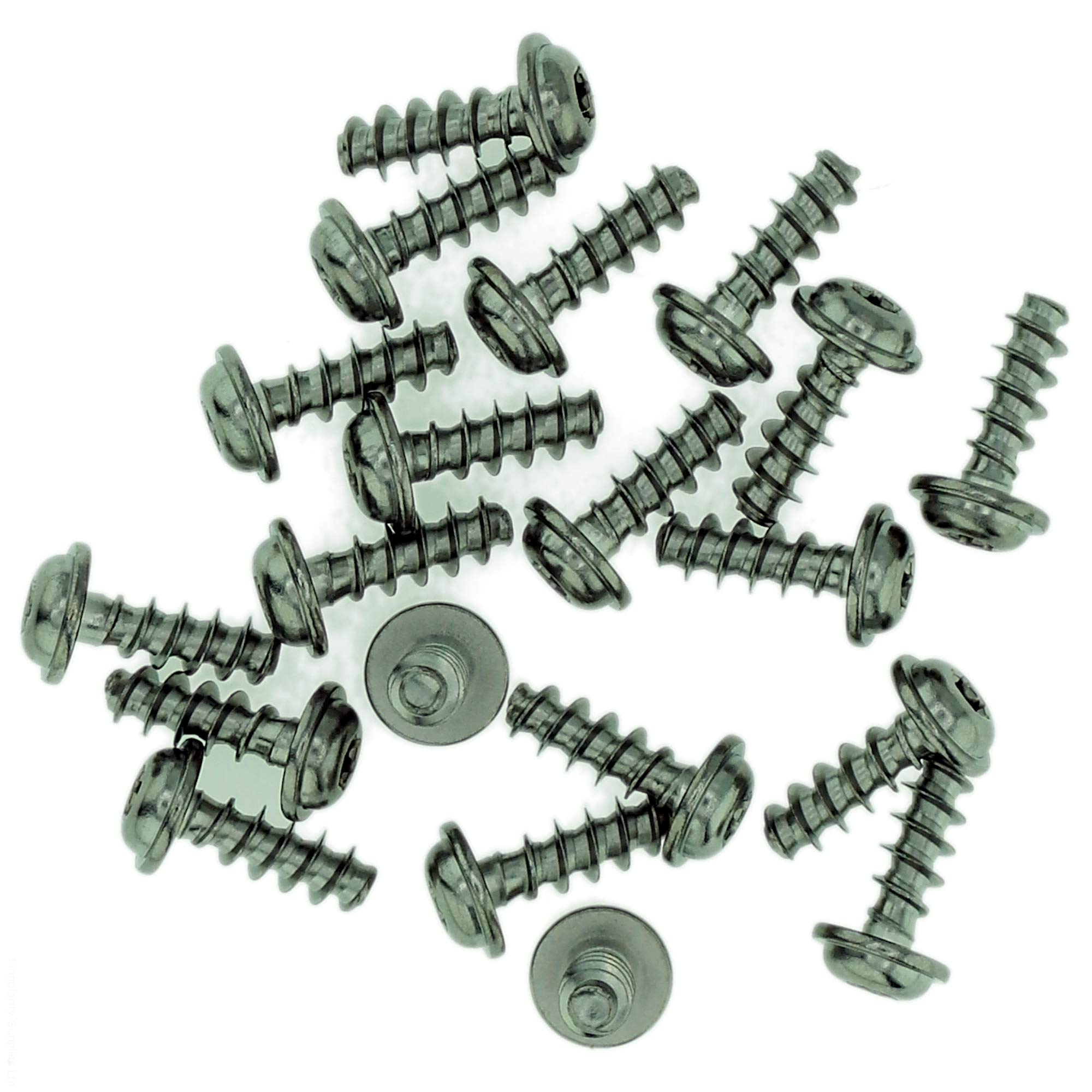 D3.5 (3.5mm x 10mm) TX Pan Screws for Plastic (Flanged) - Stainless Steel (A2) (Pack of 20) — image 1