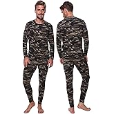 Thermal Underwear for Men Long John Set for Cold Weather Mens 2 pc Long Sleeve Shirt and Leggings Fleece Base Layer Thermals