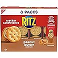 RITZ Peanut Butter Sandwich Crackers, Lunch Snacks, 8 Snack Packs (6 Crackers Per Pack)