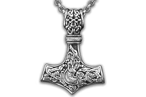 Baldur Jewelry - Thors Hammer Necklace Pendant Mjölnir - Viking Norse Thor Hammer Pendant Viking Jewelry - Thor Necklace - Thor Gifts for Men - Viking Necklace for Men