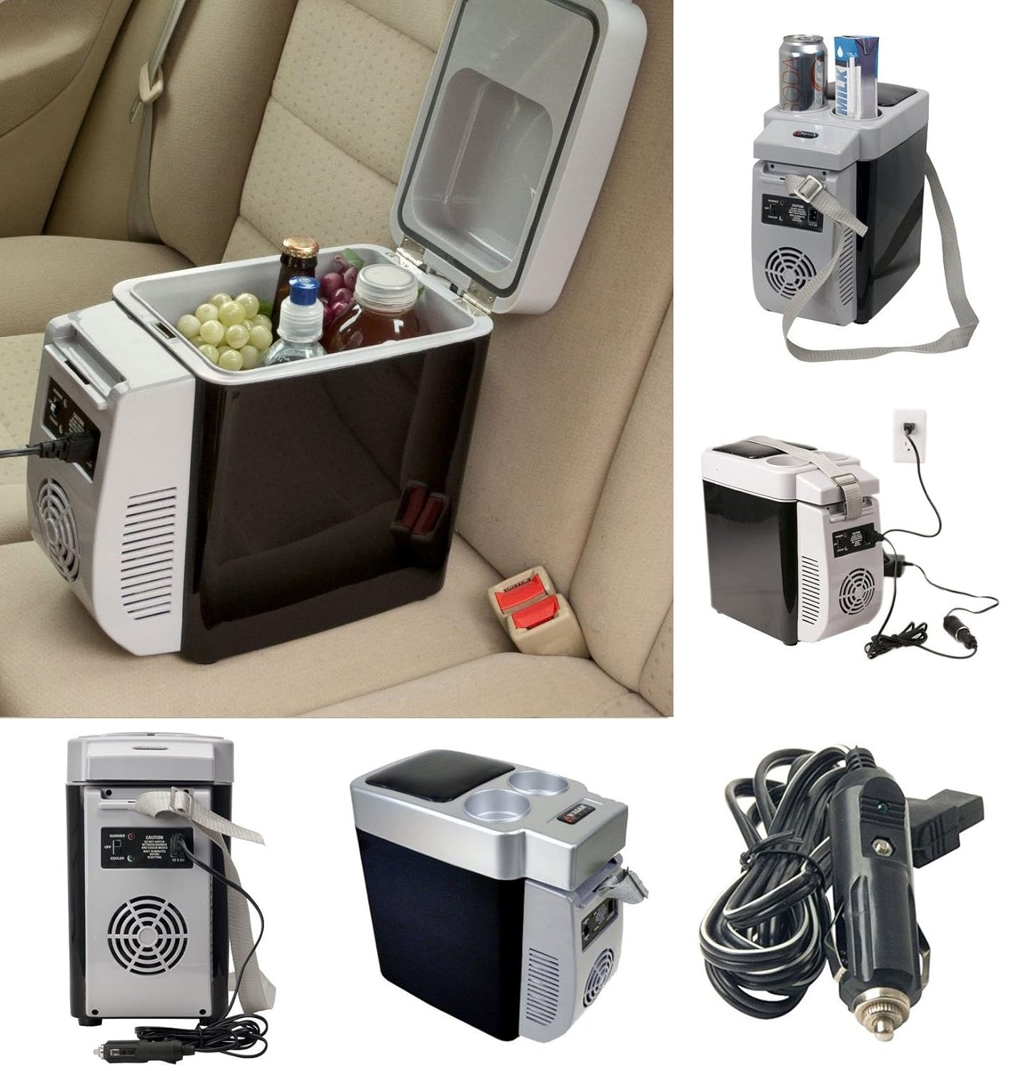 Takestop® Nevera eléctrica Cálido Frío 2 porta vasos nevera nevera ...