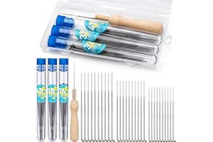Yizzvb 30 PCS Needle Felting Needles, 3 Sizes Wool Felting Needles, Needle Felting Tools Supplies Kit with Storage Box for DIY Wool Felting Crafts