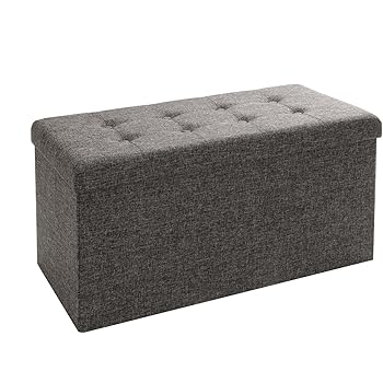 Poundex F6810 Taburete Rectangular con Almacenamiento, color Negro